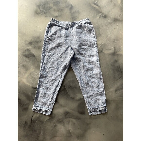 Habitat Clothes To Live In Linen Wide Leg Cropped Pants Size M - Picture 4 of 5